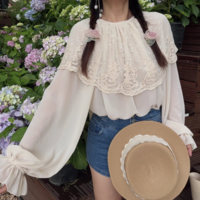 Romantic shirt with cape - Thumbnail 2