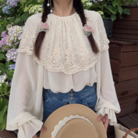 Romantic shirt with cape - Thumbnail 4