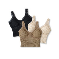 Sexy short navel-exposing mesh vest with non-detachable chest pad - Thumbnail 4