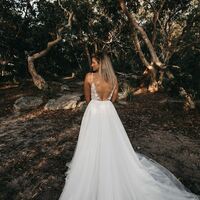  Sexy Sheath Lace Wedding Dress, Detachable Train Bridal Dress Bridal Gown - Thumbnail 2