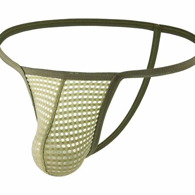 Green 10-pack gay men's sexy lingerie mesh holes breathable thong t-back tenga underpants e108