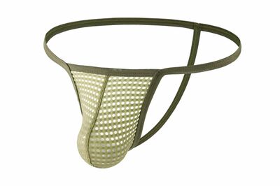 Green 10-pack Gay Men's sexy lingerie mesh holes breathable thong T-back Tenga underpants E108