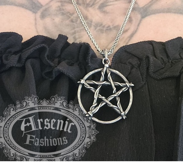 Vine & Wood Stainless Pentagram Necklace