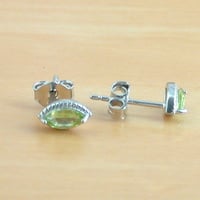 BOXED GIFT SET/Sterling Silver Peridot Marquise Pendant & Chain/Peridot Necklace/Peridot Jewellery/Peridot Jewelry/Peridot Earrings/August - Thumbnail 4