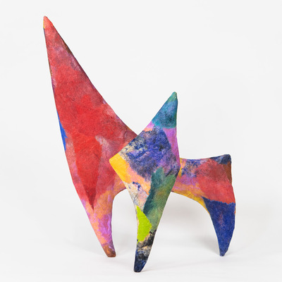 Original clay sculpture artwork - the animal on the rock [#ss25sc007] 2025