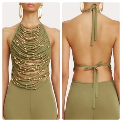 Beaded fashion halter-td