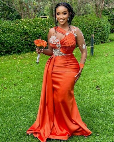 Coral Sheath Prom Dresses Beading Crystals Evening Gowns African Girls Formal Party Occasion Gowns Custom