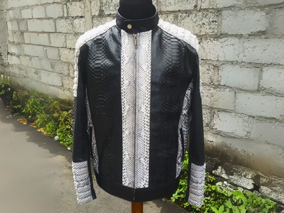 Cafe Racer Snakeskin Leather Jacket