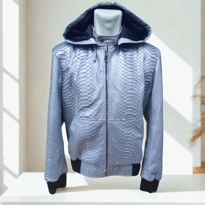 Snakeskin hoodie varsity jacket