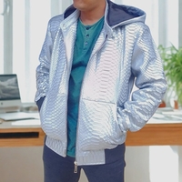 Snakeskin Hoodie Varsity Jacket - Thumbnail 3