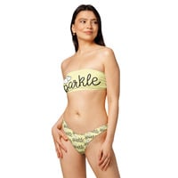 Yellow sparkle bandeau bikini - Thumbnail 1