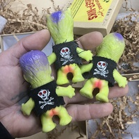 DEPLORABLE CREEP-NIKS - HAND PAINTED Green Rubber - DENIM VEST W/RHINESTONE EYES  - Thumbnail 1