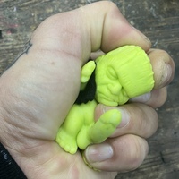 HORNY MONSTER - (UNPAINTED GREEN RUBBER WITH SOLID BLACK FELT VEST) - Thumbnail 2