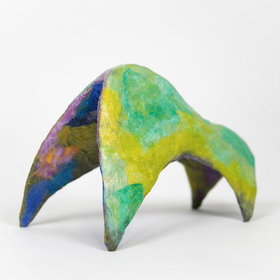 Original clay sculpture artwork - the animal blowing in the wind [#ss25sc001] 2025