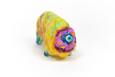 Original Clay Sculpture Artwork - The Animal Grazing on Grass [#SS25SC002] 2025