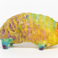 Original Clay Sculpture Artwork - The Animal Grazing on Grass [#SS25SC002] 2025 - Thumbnail 3