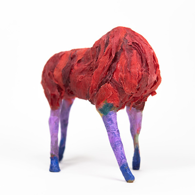 Original clay sculpture artwork - the animal in the field [#ss25sc003] 2025