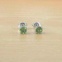 BOXED GIFT SET/Sterling Silver Peridot & Cz Pendant & Chain/Peridot Necklace/Peridot Jewellery/Peridot Jewelry/Peridot Earrings/August - Thumbnail 7