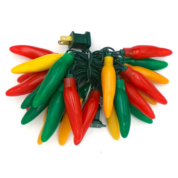 Chili pepper string lights - LED 50 lights - Fiesta Style - mixed colors - recreation old styles FREE SHIP - USA MADE