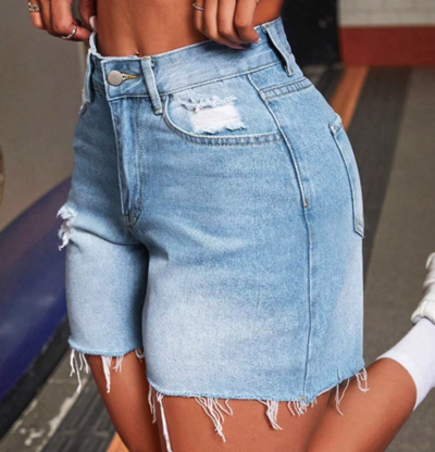 RIPPED DENIM SHORTS