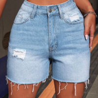 RIPPED DENIM SHORTS - Thumbnail 1