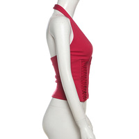 Solid Color Slim Street Fashion Halter Neck Backless Vest - Thumbnail 2