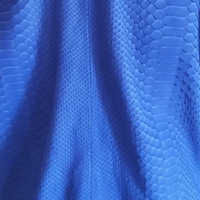 Light Blue Snakeskin Motorcycle Leather Jacket - Thumbnail 2