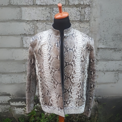 Casual snakeskin leather jacket
