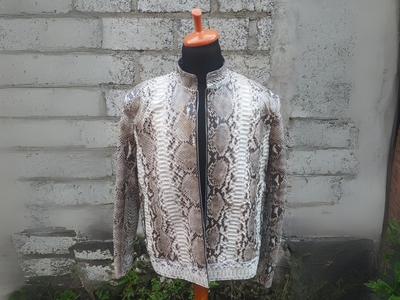 Casual Snakeskin Leather Jacket