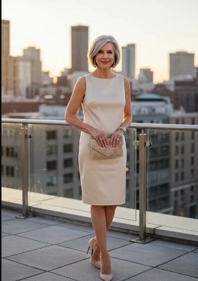 Simple Sheath Tea-length Mother Of The Bride/ Groom Dresses Formal Evening Dress