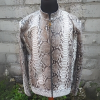 Casual Snakeskin Leather Jacket - Thumbnail 3