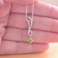 BOXED GIFT /Sterling Silver Peridot Star Pendant & Chain/Peridot Necklace/Peridot Jewellery/Peridot Jewelry/Peridot Earrings/August - Thumbnail 4