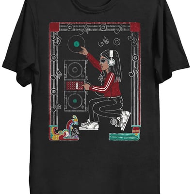 Ap lady dj black t-shirt