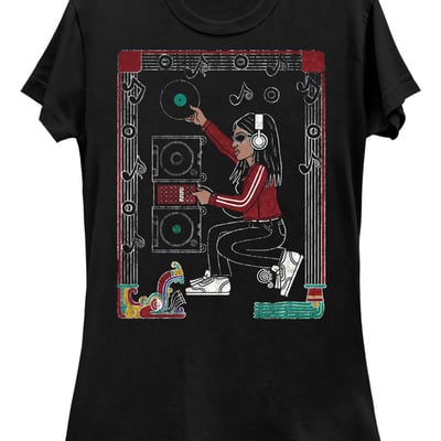 Ap lady dj ladies slim fit black t-shirt
