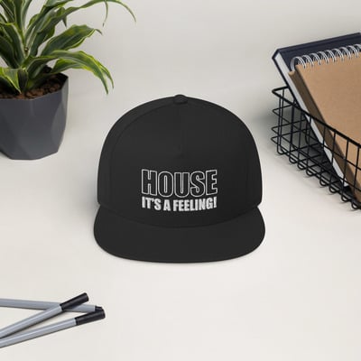 House is a feeling flat bill cap