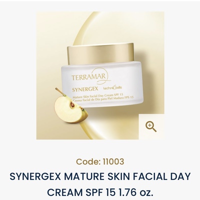 Synergex mature skin facial day cream spf 15 1.76oz