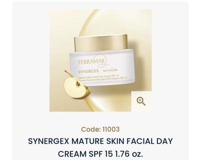 SYNERGEX MATURE SKIN FACIAL DAY CREAM SPF 15 1.76oz