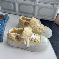 Butter Yellow Platform Canvas Shoes - Thumbnail 1