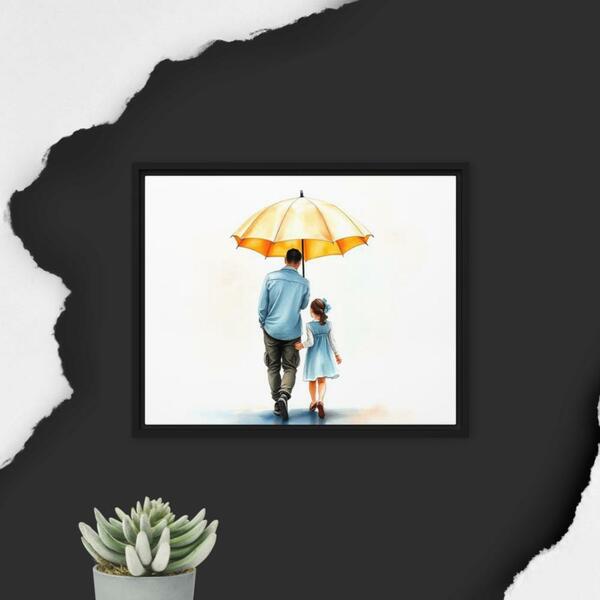 Father and Daughter Framed canvas