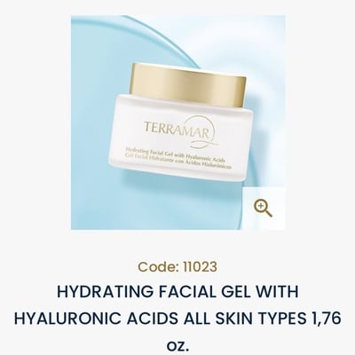 Hydrating facial gel with hyaluronic acids all skin types 1,76