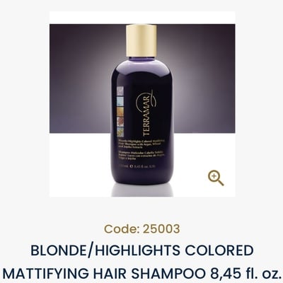 Blonde / highlights colored mattifying hair shampoo 8,45 fl.