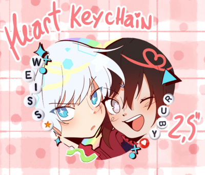 WhiteRose - Heart Keychain