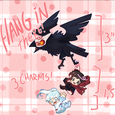 Hang in there - whiterose keychain