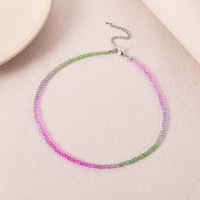  women's bohemia short necklace handmade fashion creative colorful rice bead necklace - Thumbnail 3