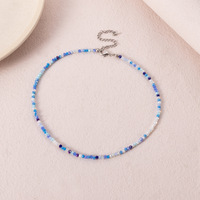  women's bohemia short necklace handmade fashion creative colorful rice bead necklace - Thumbnail 4