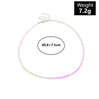  women's bohemia short necklace handmade fashion creative colorful rice bead necklace - Thumbnail 5