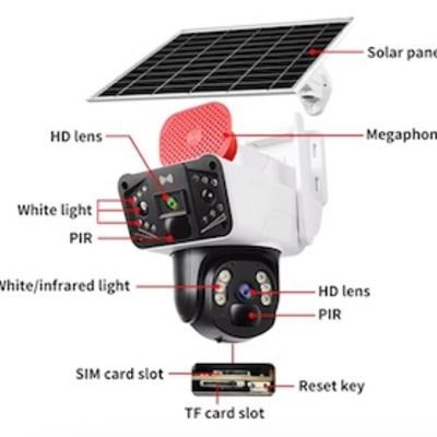 Solar camera with sounder wifi/4g 6mp
