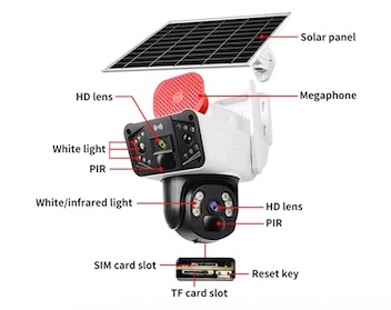 Solar Camera With Sounder WIFI/4G 6MP