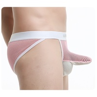 3PK Men's Sexy Underwear Summer Mesh Holes Sheer Quick-drying Youth Physiological Briefs Underpants KX015GX - Thumbnail 3