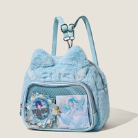 Blue cat ears plush bag backpack - Thumbnail 1
